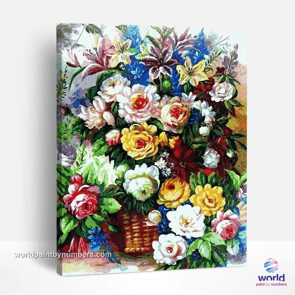 Panier de fleurs incroyable - Kits de peinture du monde par numéros™ à faire soi-même