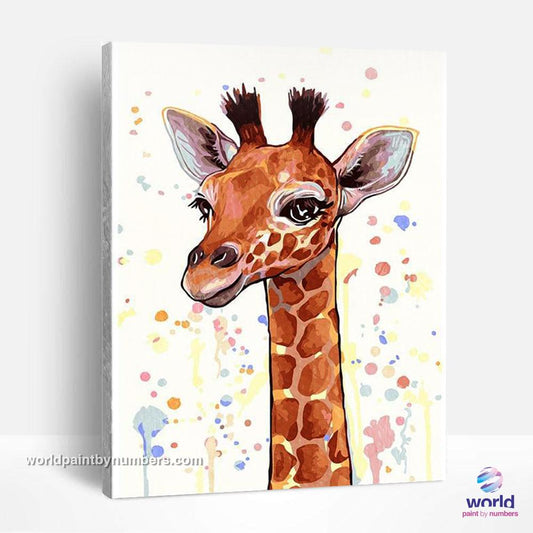 Bébé girafe - Kits de peinture par numéros du monde à faire soi-même