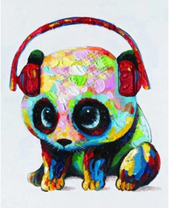 Bébé Musique Panda - Kits de Peinture du Monde par Numéros™ DIY