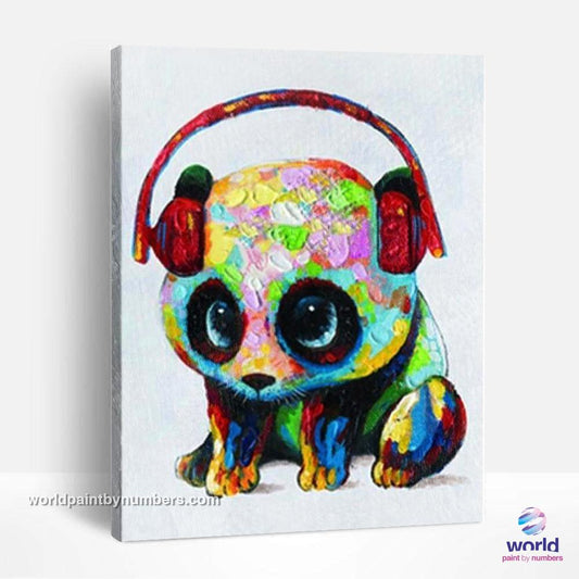 Bébé Musique Panda - Kits de Peinture du Monde par Numéros™ DIY