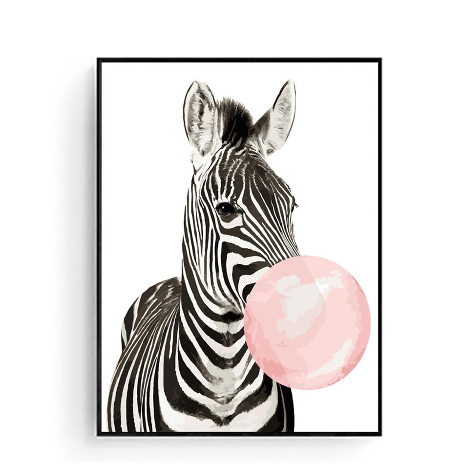 Bubble Gum Zebra - Kits de peinture par numéros™ à faire soi-même