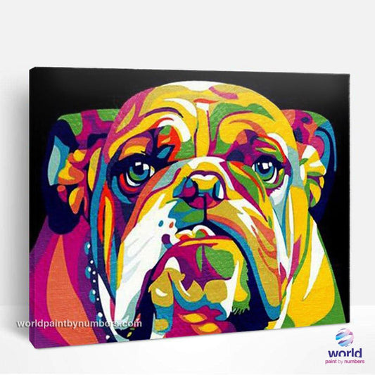 Bouledogue coloré - Kits de peinture du monde par numéros™ à faire soi-même