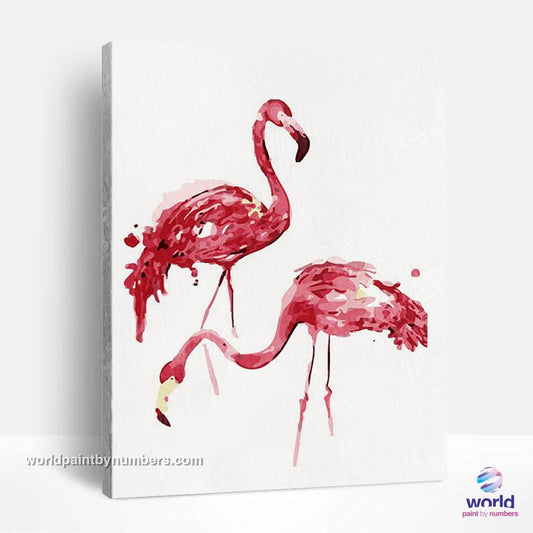 Couple de flamants roses - Kits de peinture par numéros™ à faire soi-même