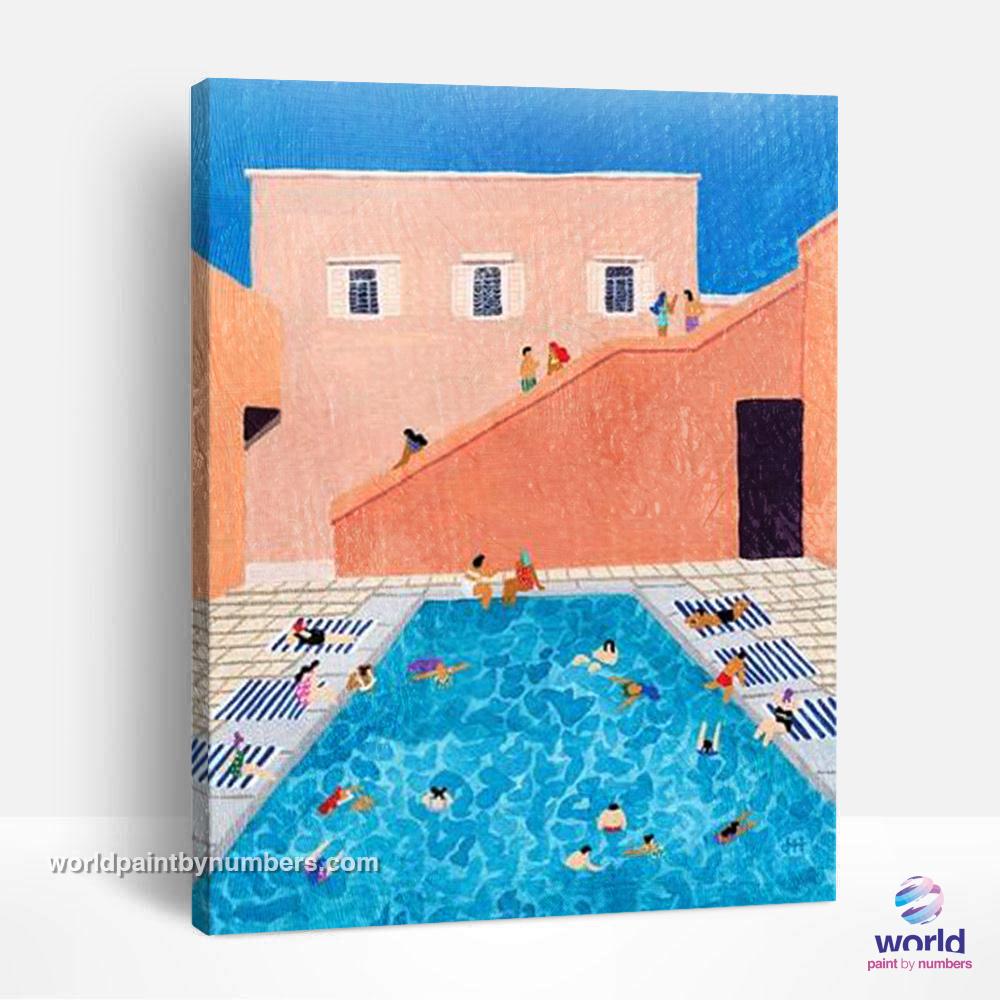 Happy Pool Day - Collection Minimalisme Tropical - Kits World Paint by Numbers™