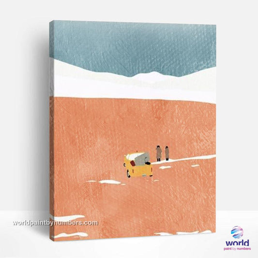 Jeep Ride in the Dunes - Collection Minimalisme Tropical - World Paint by Numbers™ Kits