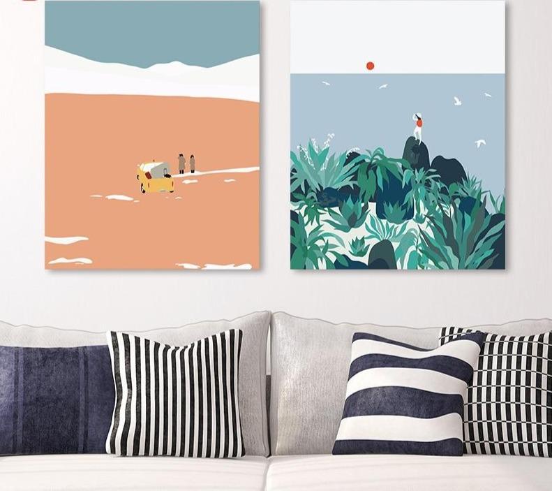 Jeep Ride in the Dunes - Collection Minimalisme Tropical - World Paint by Numbers™ Kits