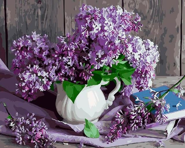 Hortensia Lilas - Kits de peinture par numéros™ du monde à faire soi-même