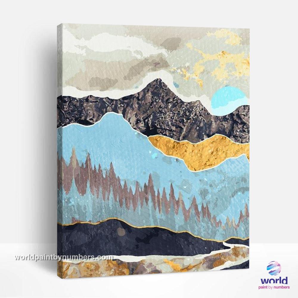 Chaîne de montagnes de textures - Collection Summer Layers - World Paint by Numbers™ Kits DIY