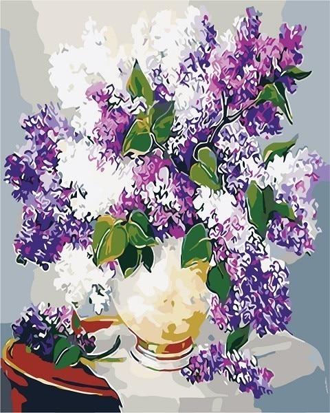 Hortensia violet et blanc - Kits de peinture du monde par numéros™ à faire soi-même