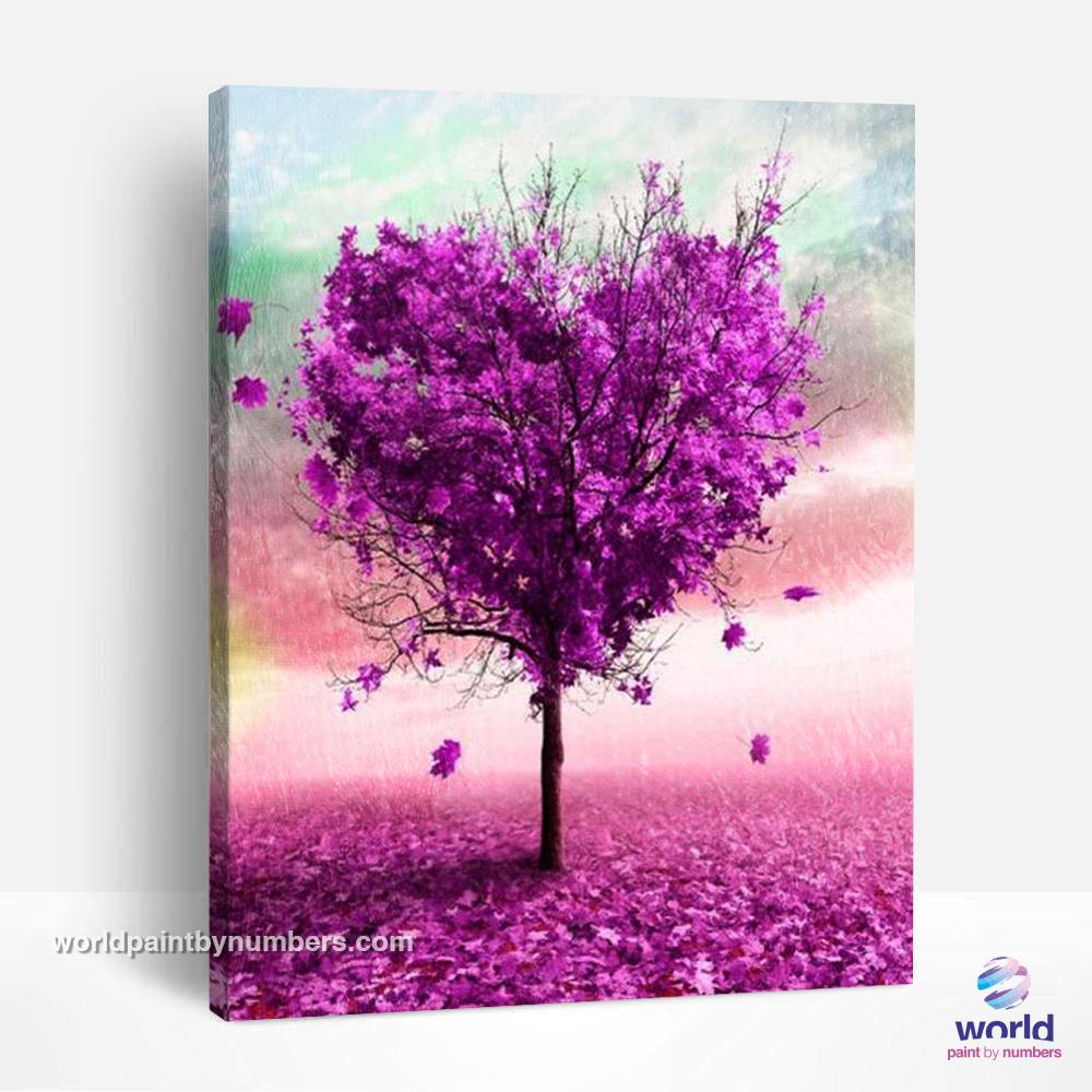 Arbre coeur violet - Kits de peinture par numéros™ à faire soi-même