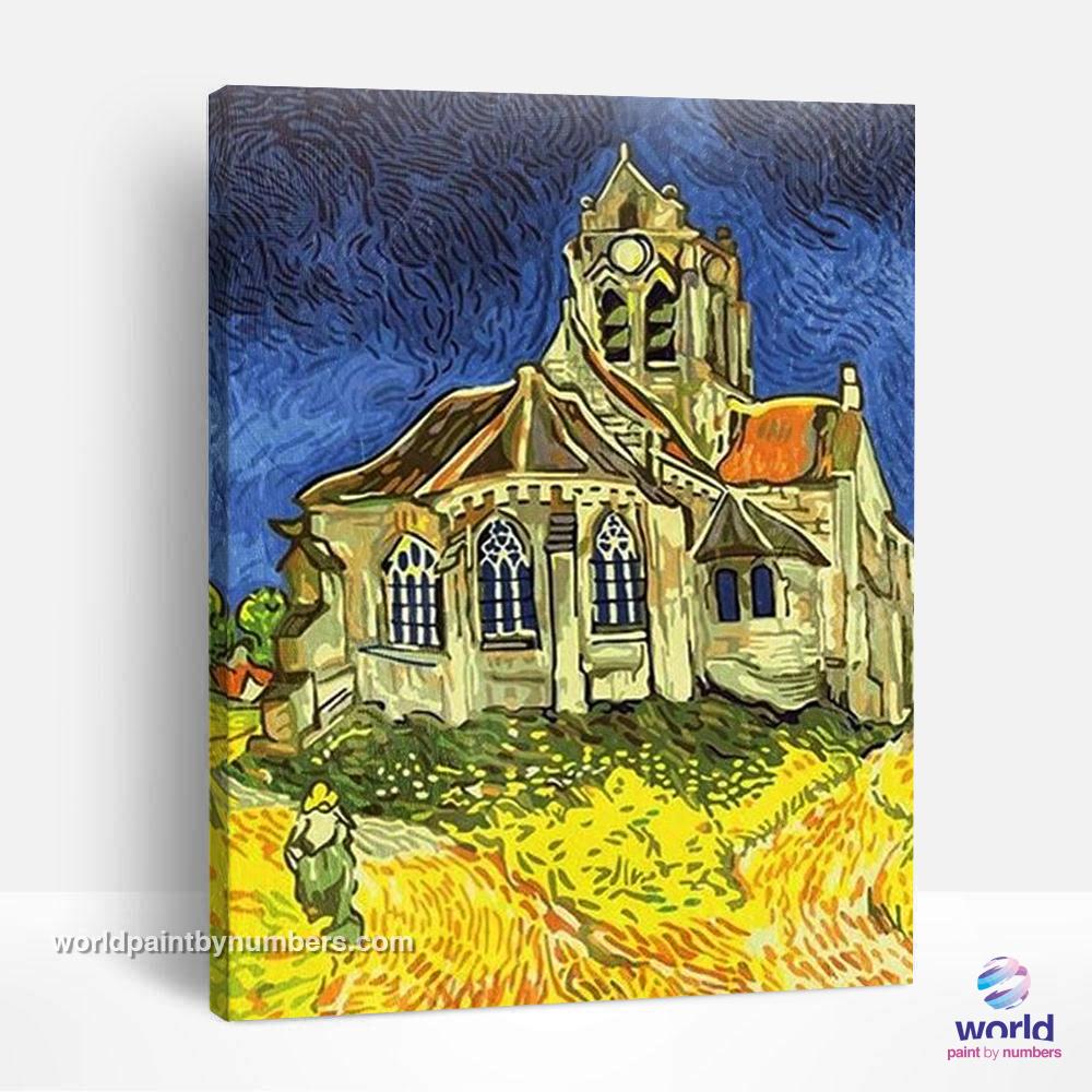 L'église d'Auvers par Vincent Van Gogh - Kits de peinture du monde par numéros™ à faire soi-même