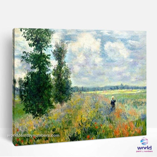 Le champ de coquelicots près d'Argenteuil par Claude Monet - Peinture du monde par numéros™ Kits à faire soi-même