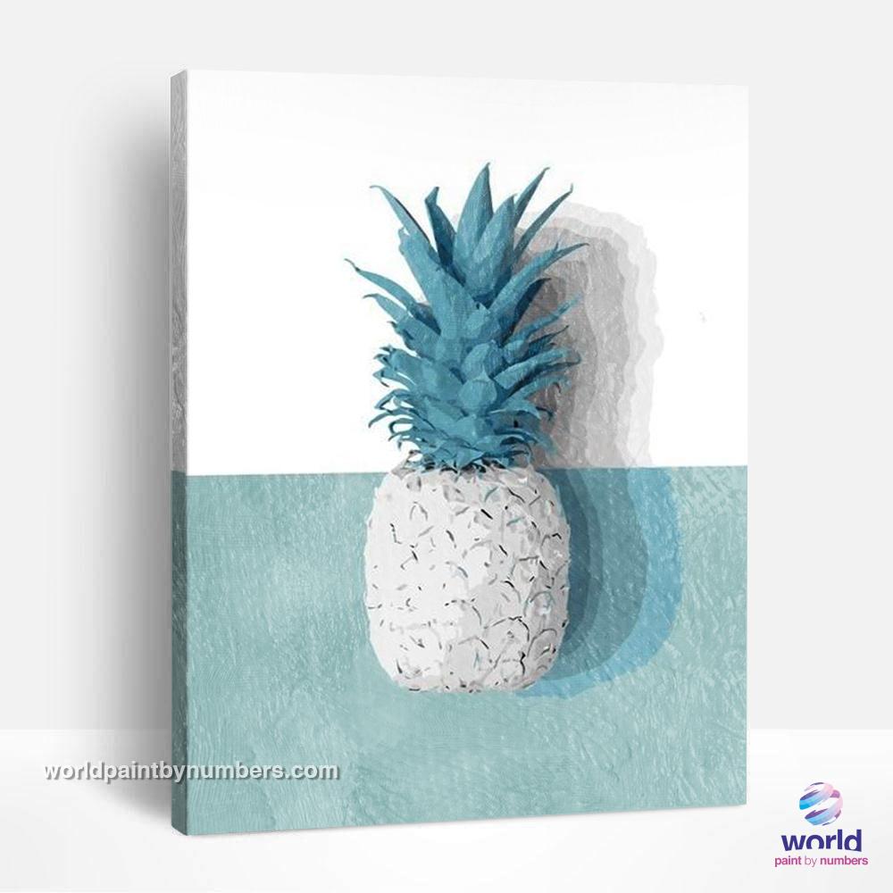 Ananas blanc - Collection de feuilles - Kits de peinture du monde par numéros™ à faire soi-même