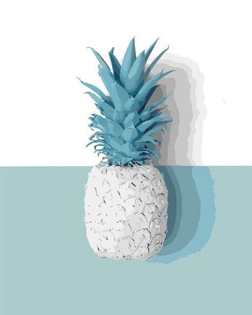 Ananas blanc - Collection de feuilles - Kits de peinture du monde par numéros™ à faire soi-même